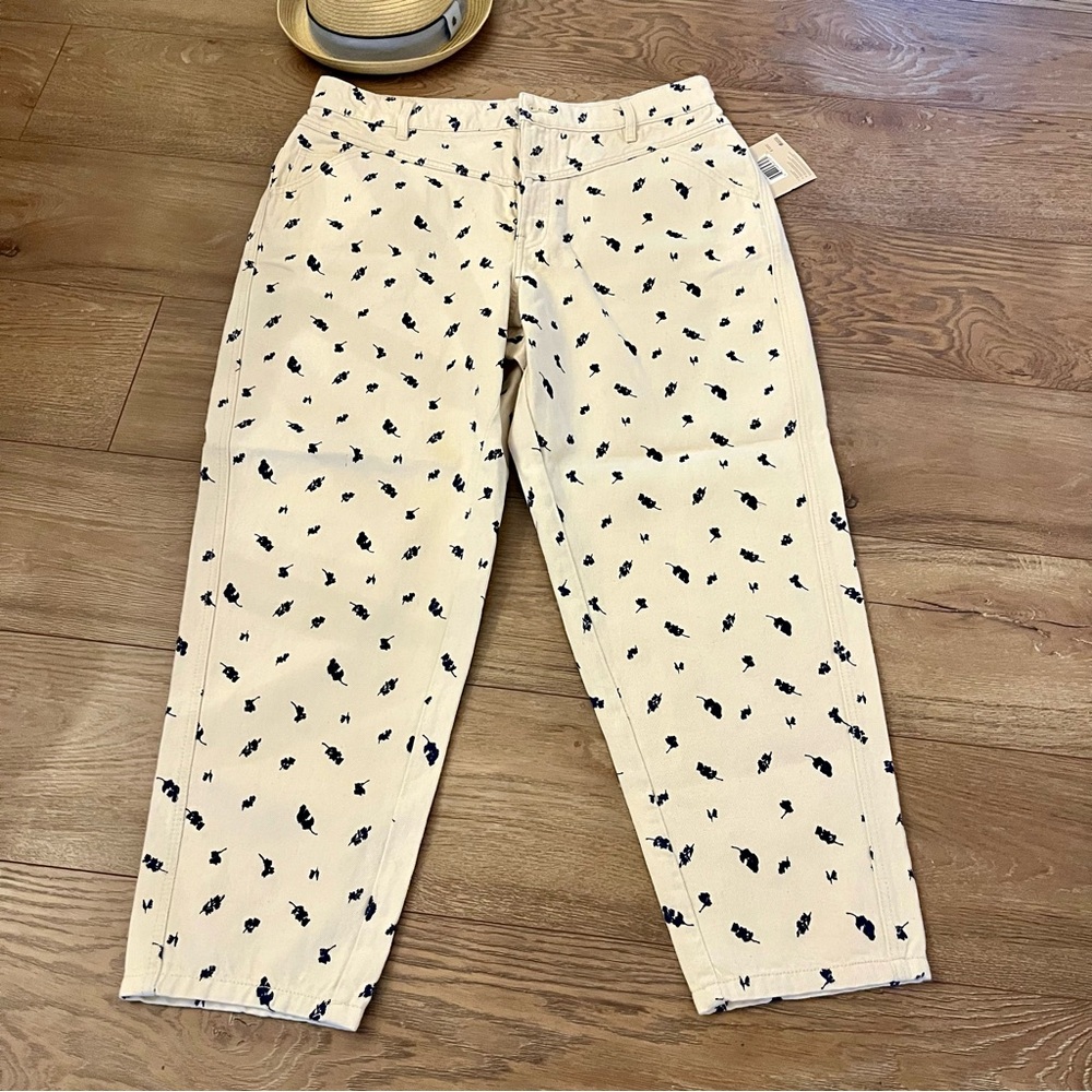 Frank & Oak , The Linda Floral Ballon Jeans in white , Sz 32